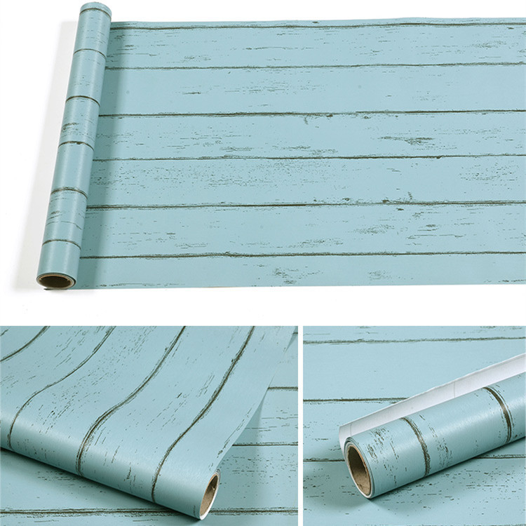 Tapeta s drvnim uzorkom, vodootporna zidna naljepnica za renoviranje namještaja, PVC, ravna zidna naljepnica, moderni minimalistički stil.