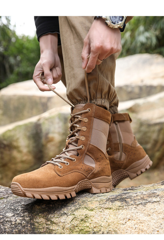 5314 Uniszex vízálló kétoldalas bőr csizma oldalsó cipzárral futásra, túrázásra és kempingezésre