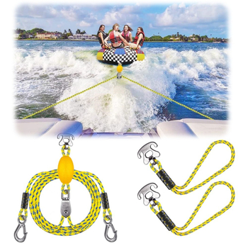 Nagy teherbírású csónak vontató kötél rozsdamentes csatlakozóval, 12 láb hosszú, PE anyagú