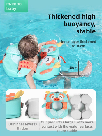 Mambobaby beznafukovací podpažný kruh s motívom Totoro, nastaviteľný, pre deti od 3 mesiacov do 6 rokov