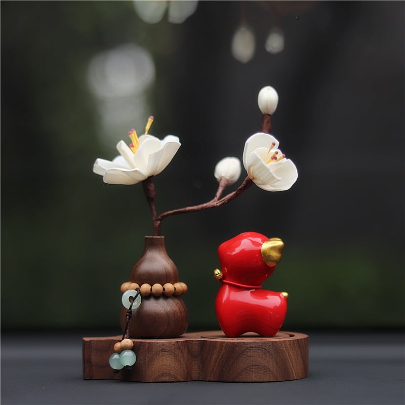 Ornament interior auto pentru consola centrală, aromaterapie, material metalic, stil modern