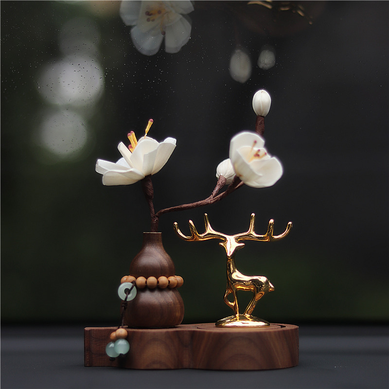 Ornament interior auto pentru consola centrală, aromaterapie, material metalic, stil modern