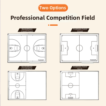 Skladacia taktická tabuľa s magnetom pre basketbal a futbal, so stojanom, obojstranná, hliníkový rám, kód zjszsb-001