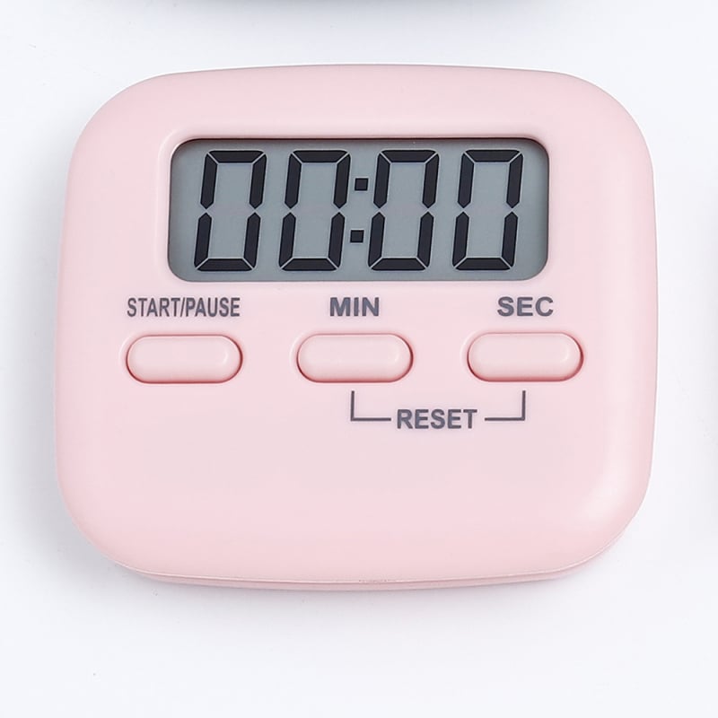 Cronometru de numărătoare inversă cu reminder - carcasă ABS dreptunghiulară, mișcare electronică, afișaj LCD numeric, cronograf, alimentare cu baterie