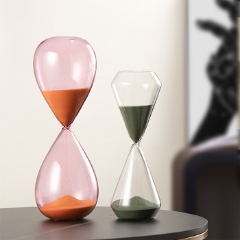 Sat s borosilikatnim staklom, ručno puhan, Xin lai, viseća dekorativna ukras, mjerenje vremena 15/30/60 minuta