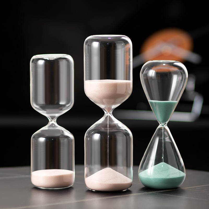 Sat s borosilikatnim staklom, ručno puhan, Xin lai, viseća dekorativna ukras, mjerenje vremena 15/30/60 minuta