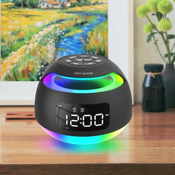 Sinocen budilnik s LED zaslonom i Bluetooth zvukom, elektronički mehanizam, jednostrano ABS kućište, dvostruko napajanje