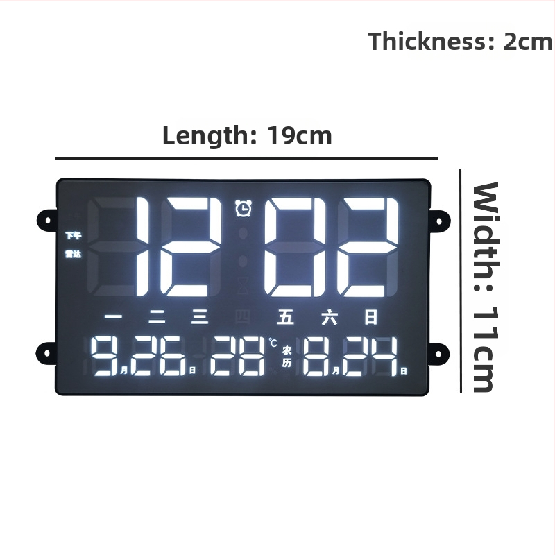 Zidni sat s vanjskim napajanjem, plastičnim kućištem, plastičnim brojčanikom, moderni minimalistički stil