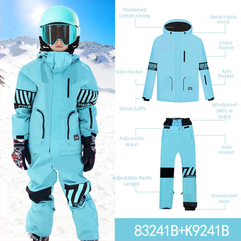 Phibee detský unisex lyžiarsky overal, nepremokavý 10000mm, vetruodolný, priedušný, podšívka polar fleece, výplň mercerizovanej bavlny-velúru