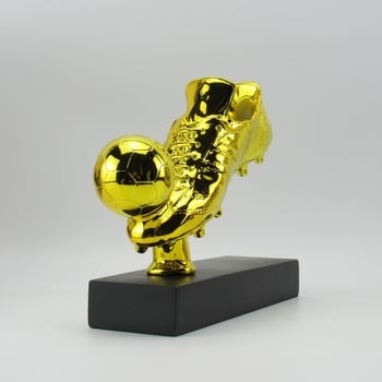 Τρόπαιο Χρυσού Παπουτσιού Ποδοσφαίρου – Διακοσμητικό από Ρητίνη με Προσαρμοσμένο Λογότυπο