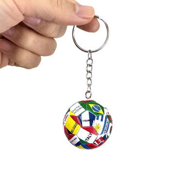 Pandantiv breloc pentru fotbal cu drapelul lumii – Material plastic, Autorizare IP: Nu, Accesoriu pentru chei