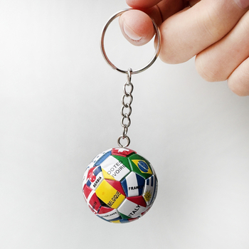 Pandantiv breloc pentru fotbal cu drapelul lumii – Material plastic, Autorizare IP: Nu, Accesoriu pentru chei
