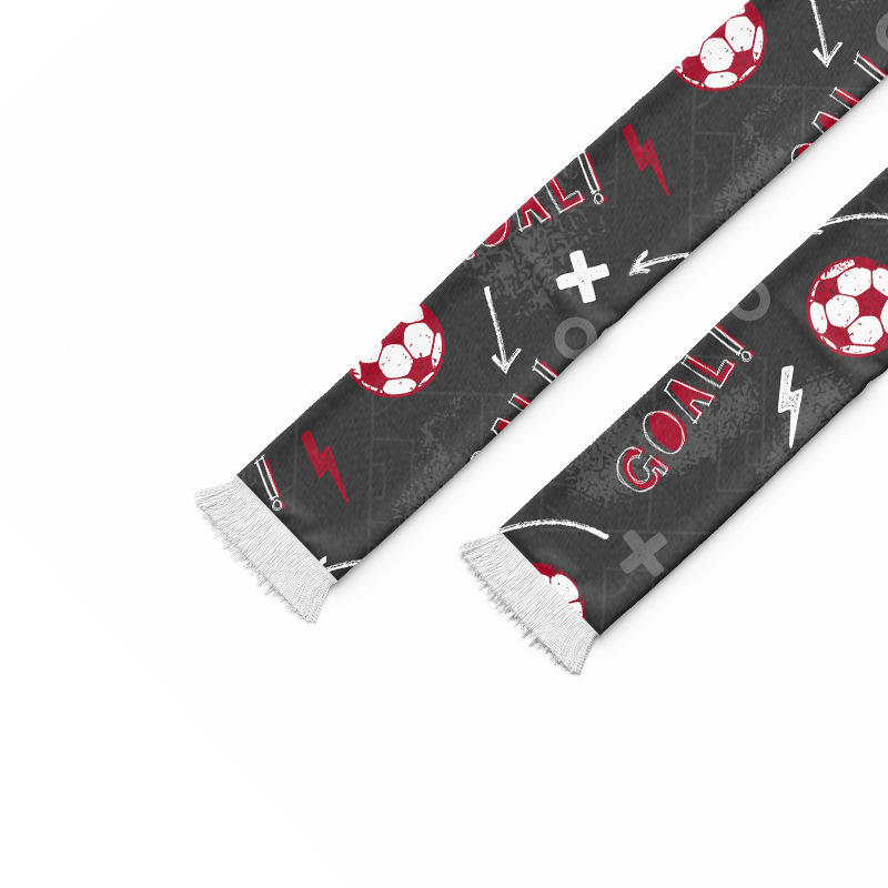 Șal fan pentru Cupa Mondială 2026: Germania, Spania, Franța, SUA, Portugalia; personalizare; imprimare logo; materiale: țesătură bird's eye, acrilic, satin; Număr produs FT-001