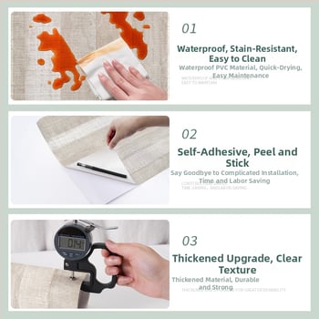 Αυτοκόλλητα PVC ταπετσαρία με μοτίβο ξύλου για φόντο τηλεόρασης στον τοίχο, αδιάβροχα, HYSM0153