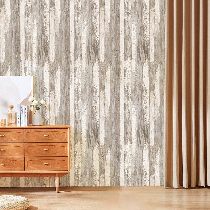 Αυτοκόλλητα PVC ταπετσαρία με μοτίβο ξύλου για φόντο τηλεόρασης στον τοίχο, αδιάβροχα, HYSM0153