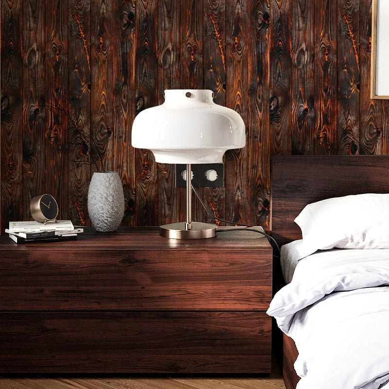 Αυτοκόλλητα PVC ταπετσαρία με μοτίβο ξύλου για φόντο τηλεόρασης στον τοίχο, αδιάβροχα, HYSM0153