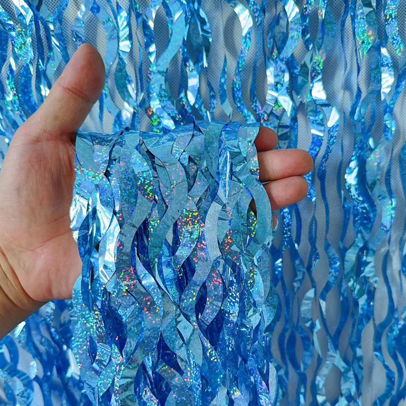 Κουρτίνα Rain Silk με κρόσσια - φόντο για πάρτι με μεγάλο κύμα, πλαστικός διακοσμητικός εξοπλισμός διαμόρφωσης χώρου (για πάρτι ή συναυλίες)