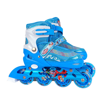 Gyerekeknek szóló görkorcsolya rajzfilm mintával, egysoros kerekek, PU kerekek, uniszex