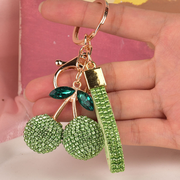 Breloac cireș cu strasuri - aliaj de zinc, stil pastoral, marcă Jiaqi