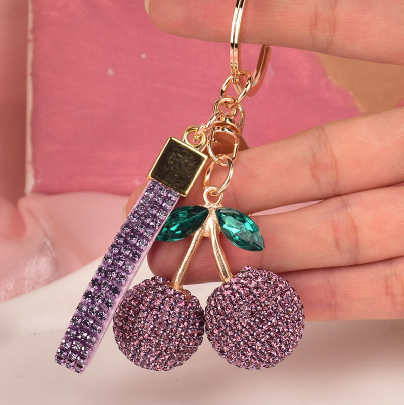 Breloac cireș cu strasuri - aliaj de zinc, stil pastoral, marcă Jiaqi