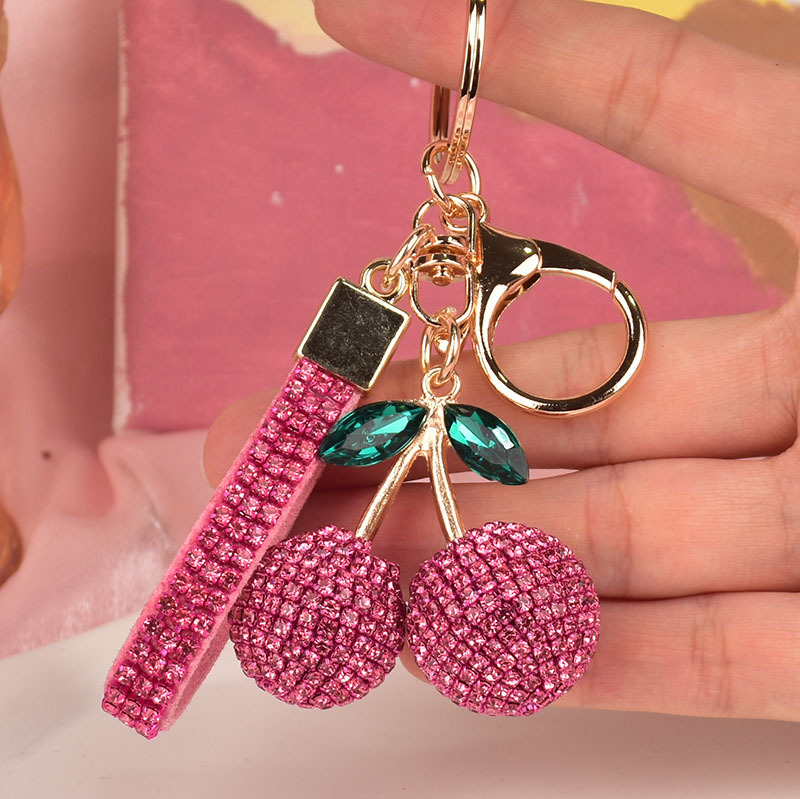 Breloac cireș cu strasuri - aliaj de zinc, stil pastoral, marcă Jiaqi