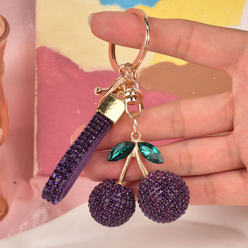 Breloac cireș cu strasuri - aliaj de zinc, stil pastoral, marcă Jiaqi