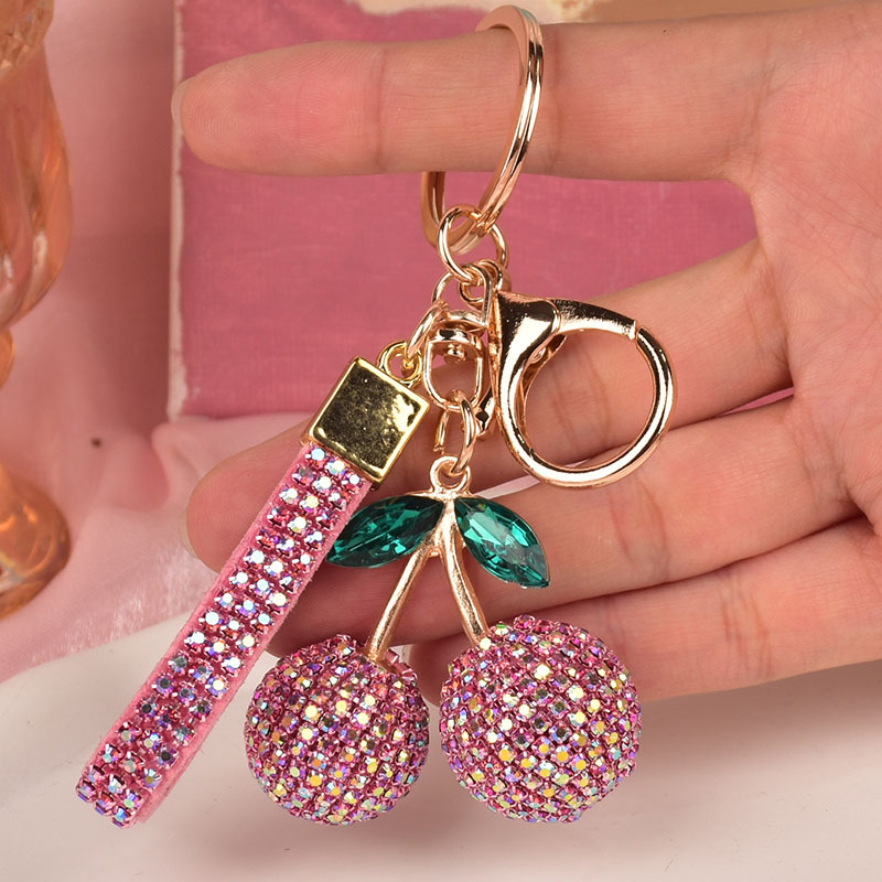 Breloac cireș cu strasuri - aliaj de zinc, stil pastoral, marcă Jiaqi