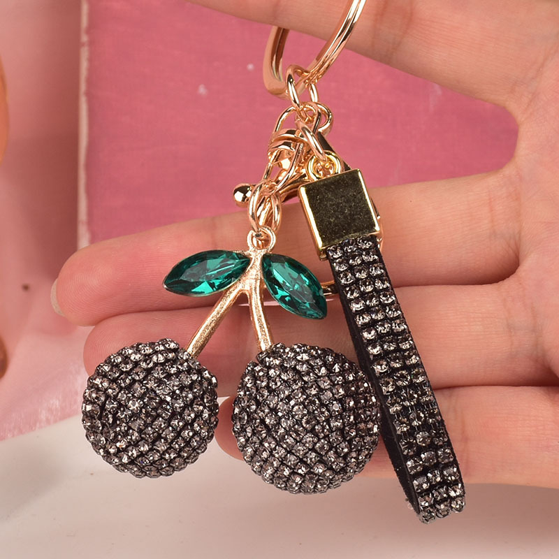 Breloac cireș cu strasuri - aliaj de zinc, stil pastoral, marcă Jiaqi