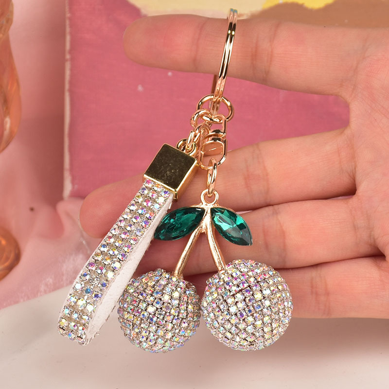 Breloac cireș cu strasuri - aliaj de zinc, stil pastoral, marcă Jiaqi