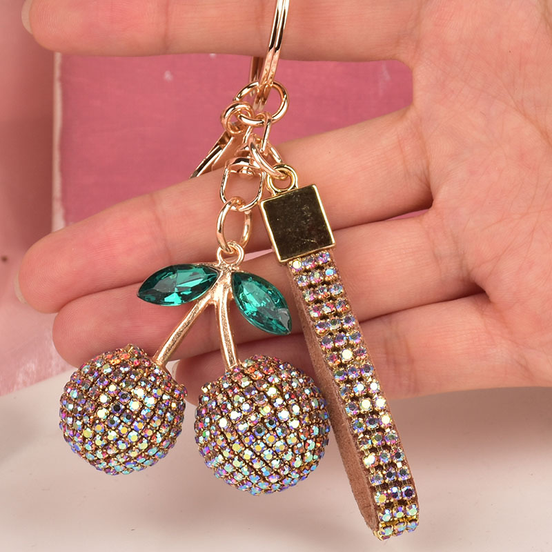 Breloac cireș cu strasuri - aliaj de zinc, stil pastoral, marcă Jiaqi