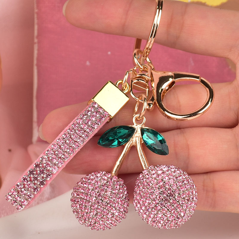 Breloac cireș cu strasuri - aliaj de zinc, stil pastoral, marcă Jiaqi