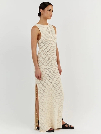 Cover-up de plajă tricotat, model diamant, 100% poliester, 230 g/m2, căptușit, pentru femei 18–50