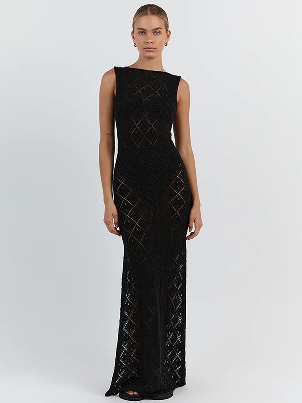 Cover-up de plajă tricotat, model diamant, 100% poliester, 230 g/m2, căptușit, pentru femei 18–50