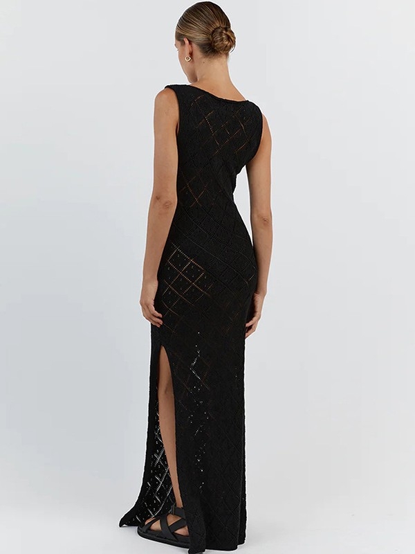 Cover-up de plajă tricotat, model diamant, 100% poliester, 230 g/m2, căptușit, pentru femei 18–50