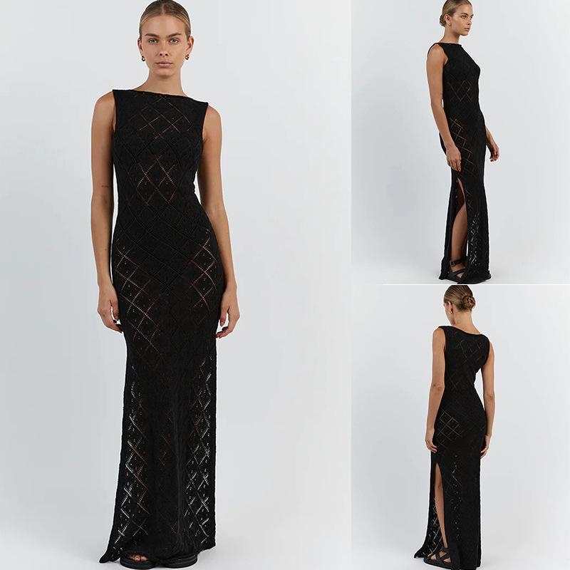 Cover-up de plajă tricotat, model diamant, 100% poliester, 230 g/m2, căptușit, pentru femei 18–50