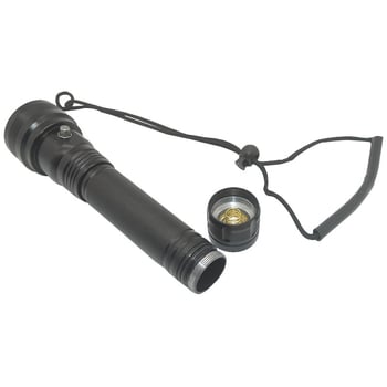 Lanternă de scufundare portabilă, reîncărcabilă cu celule 18650/26650 (4000 mAh), până la 1500 lm, fascicul de 180°, carcasă din aluminiu IP44