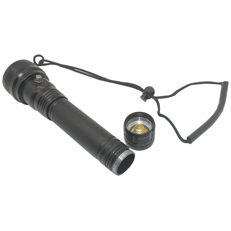 Lanternă de scufundare portabilă, reîncărcabilă cu celule 18650/26650 (4000 mAh), până la 1500 lm, fascicul de 180°, carcasă din aluminiu IP44