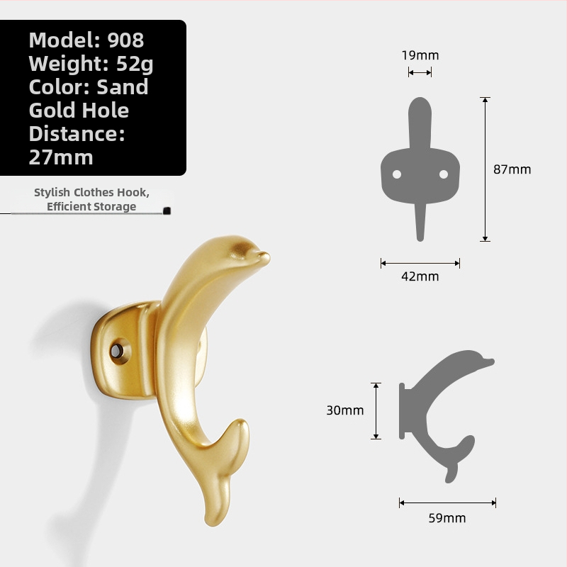 Delfínový vešiak na oblečenie z hliníkovej zliatiny, moderný minimalistický dizajn do šatníka, modely 907–909, povrchová úprava striekacou farbou, Jian Hao