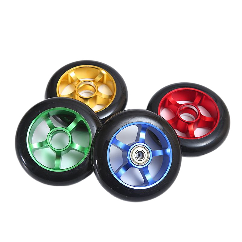 Dječji inline kotač od aluminijskog legura, promjer 100 mm, širina 24 mm, PU, otporan na habanje, apsorpcija udara, ojačani središnji dio