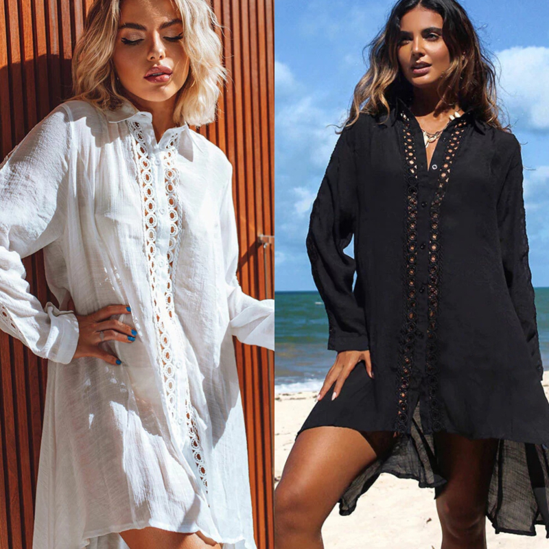 Cardigan de plajă pentru bikini, din material rayon-slub, căptușeală 100% bumbac, 250 g, destinat femeilor 18–50