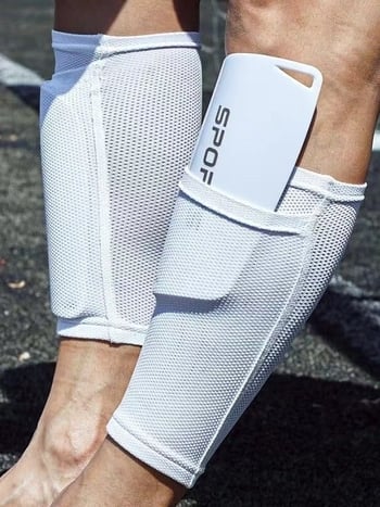 Комплект чорапи за защита на прасците с пластина за вграждане – двойнослойни дишащи, футболна защита (Главен материал: спандекс; Марка: SPEROW; Категория: шин гард; Зона на защита: прасец; Приложим спорт: футбол)