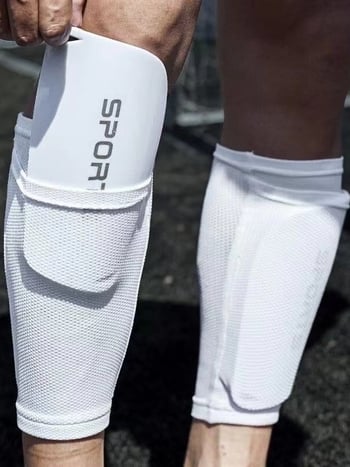 Комплект чорапи за защита на прасците с пластина за вграждане – двойнослойни дишащи, футболна защита (Главен материал: спандекс; Марка: SPEROW; Категория: шин гард; Зона на защита: прасец; Приложим спорт: футбол)