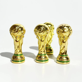 Ornament Cupa Hercule – Trofeu fotbal din metal, imprimare logo, personalizare disponibilă, suvenir pentru fani