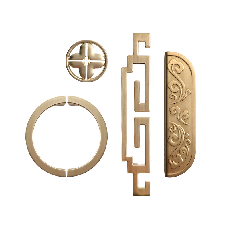 Szekrényfogantyú egylyukú, kínai stílusú, cinkötvözet, elektroplattázott, modell 8371