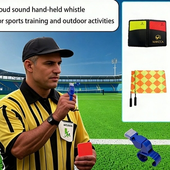 Set za trening suca: Crvene i žute kartice, sklopiva kartica, zviždaljka, bočna zastavica, kartica za zapis — MAICCA PVC+pjena+nylon tkanina