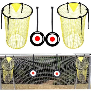4 részes futball-edzés célkészlet nylon korongokkal és hálóval – futball edzés segédeszközök