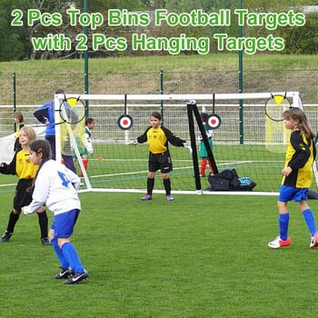 4 részes futball-edzés célkészlet nylon korongokkal és hálóval – futball edzés segédeszközök