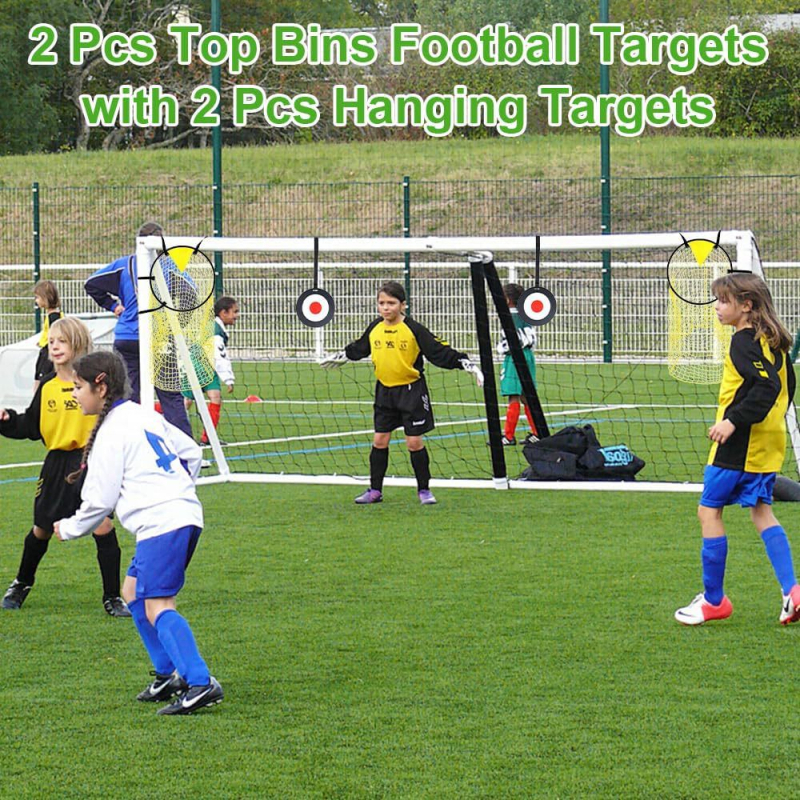 4 részes futball-edzés célkészlet nylon korongokkal és hálóval – futball edzés segédeszközök