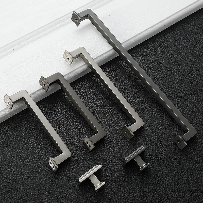 Szekrényajtó fogantyú (modern minimalista stílus, cinkötvözet, elektroplatírozás, modell PZ6604, ajtókhoz és fiókokhoz)