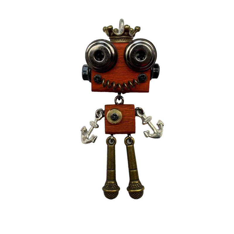 Kljucni lanac s pank robotom, legura, ručna izrada, uzorak konstelacije